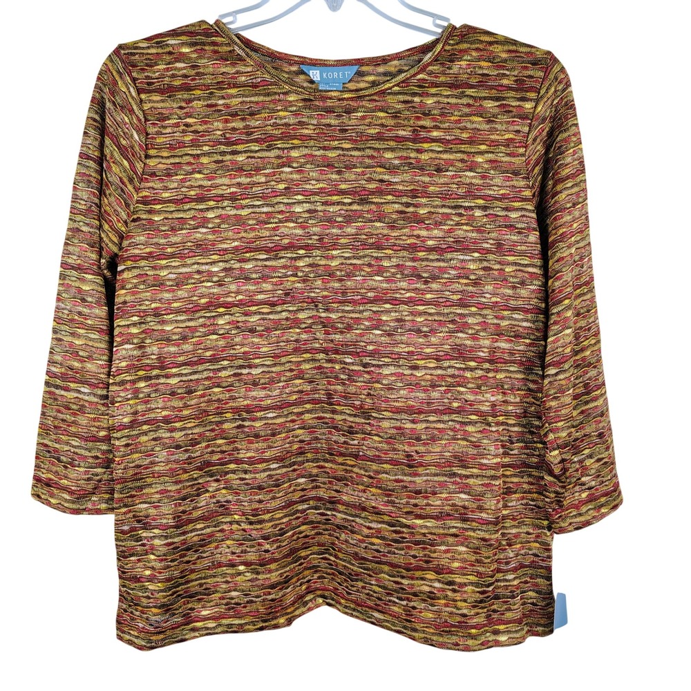 NWT Koret Womens L Knit Top Multicolor Textured Gorpcore grannycore boho
